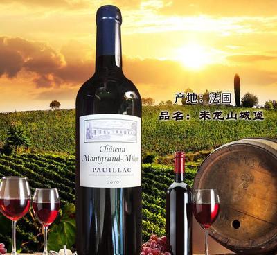 法国进口原装米龙山城堡红酒750ml 梅洛干红葡萄酒 礼品酒